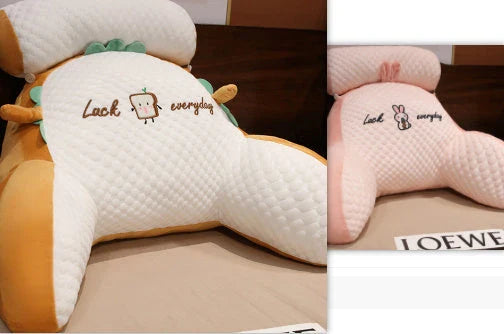 A cozy lumbar support cushion with a soft, breathable design for comfortable back and posture support