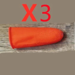 Silicone thumb protector with sharp curved blade for effortless vegetable, fruit, and crop harvesting in the garden or farm