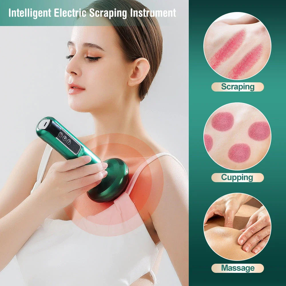 Electric Massage Body Cupping Set with 12 Adjustable Suction Levels, Infrared Heating, and One-Touch Pressure Relief for Relaxation, Slimming, and Anti-Cellulite Benefits