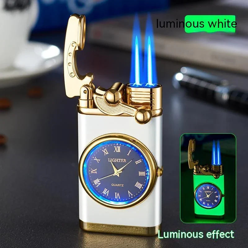 Multipurpose Butane Lighter and Wrist Watch Combo with Adjustable Flame, Durable Construction, and Stylish Design