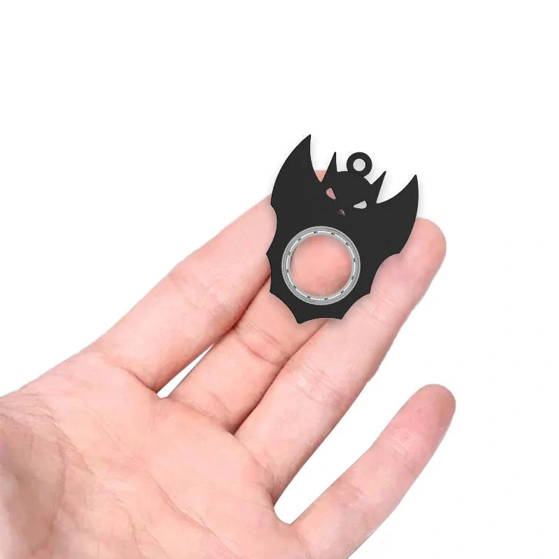 Halloween-themed bat demon ghost fidget spinner keychain toy for stress relief