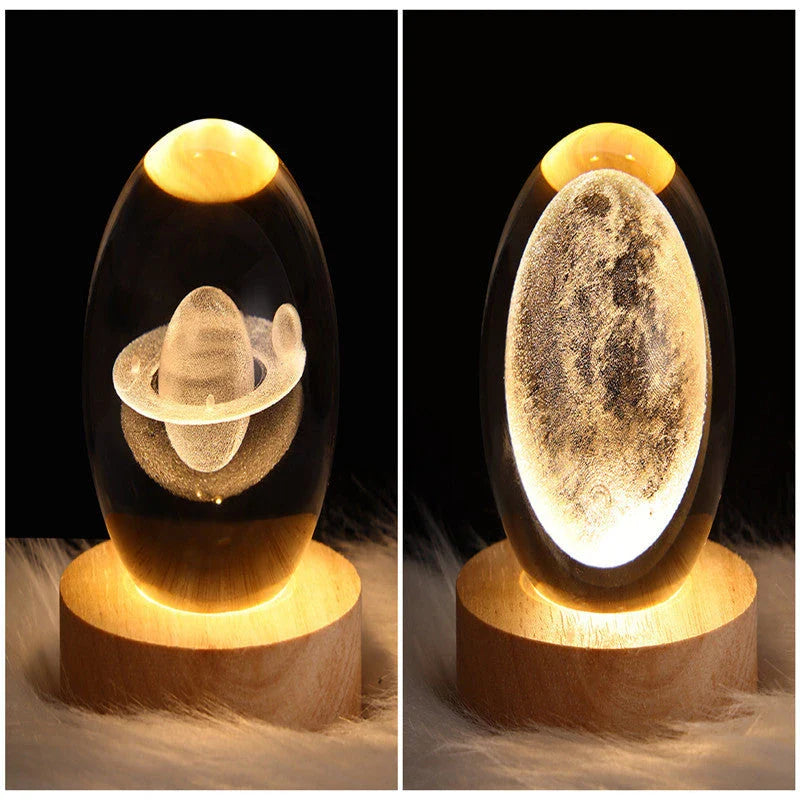 Enchanting galaxy crystal ball night light with 3D pattern, creating a mesmerizing celestial display for bedroom decor
