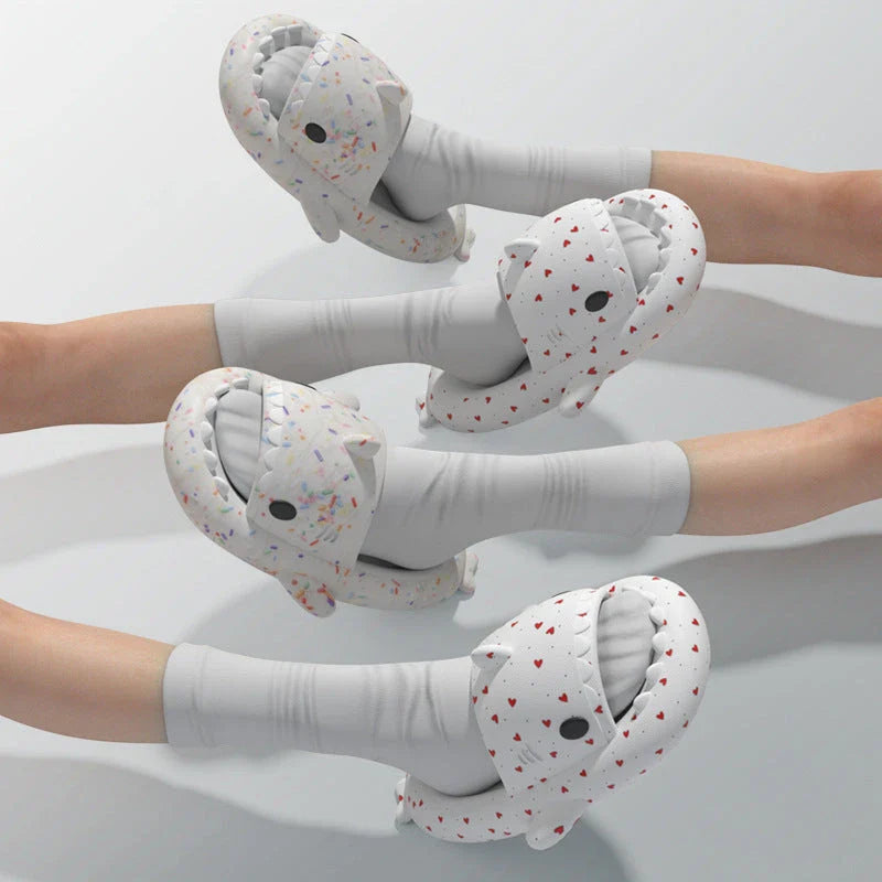 Stylish and comfortable shark-themed slippers in a variety of vibrant colors for women and men