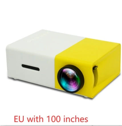 Compact 1080p HD home cinema projector with versatile connectivity and adjustable display settings
