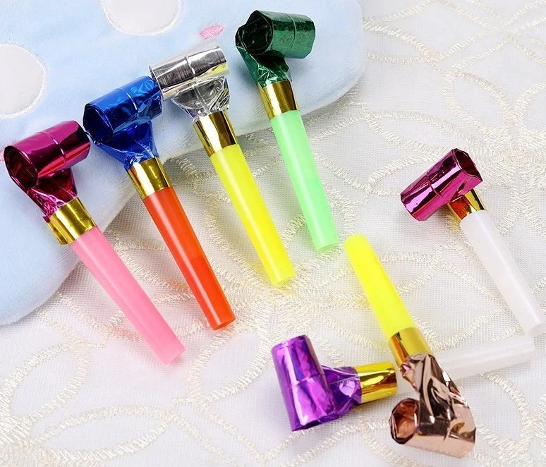 Colourful dragon-themed plastic hammers or sticks, perfect as party favours for children's events and celebrations