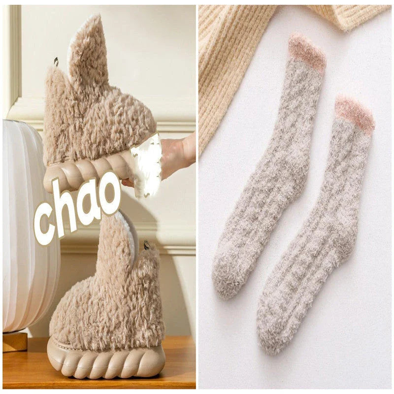 Cozy plush waterproof slippers in a variety of vibrant colors, featuring a stylish design and durable construction for indoor and outdoor wear