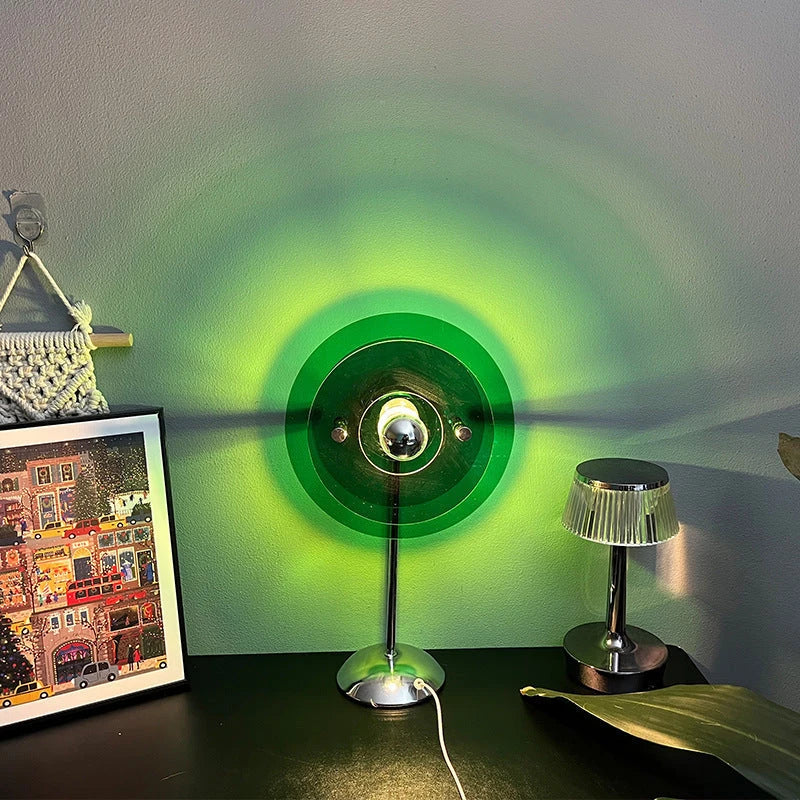 Stylish USB-powered bedside table lamp with cracked glass shade for creating a cozy, romantic ambiance in the bedroom