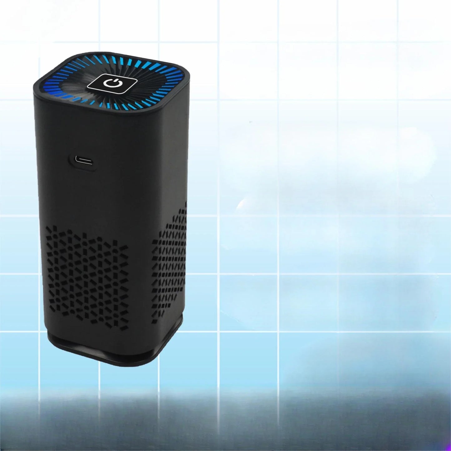Powerful car air purifier with negative ion generator, removes formaldehyde, dust, and smoke for a fresh, clean in-vehicle environment