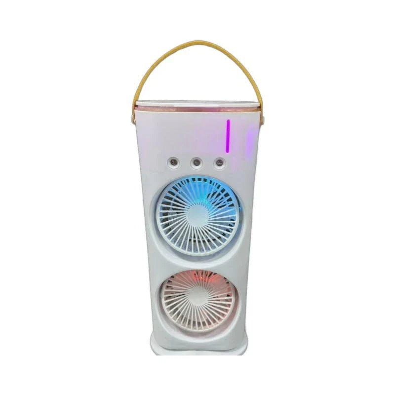 Versatile Portable Humidifier Fan with Cooling Mist - 3-in-1 Climate Control Device in White