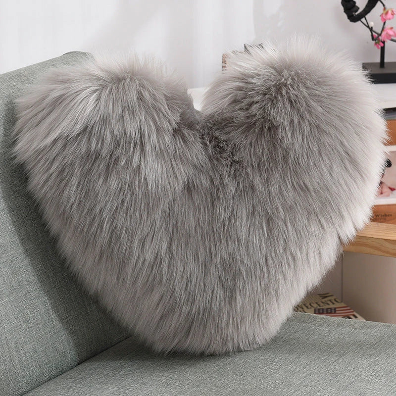 Plush Heart-Shaped Decorative Throw Pillow Covers for Couch and Sofa