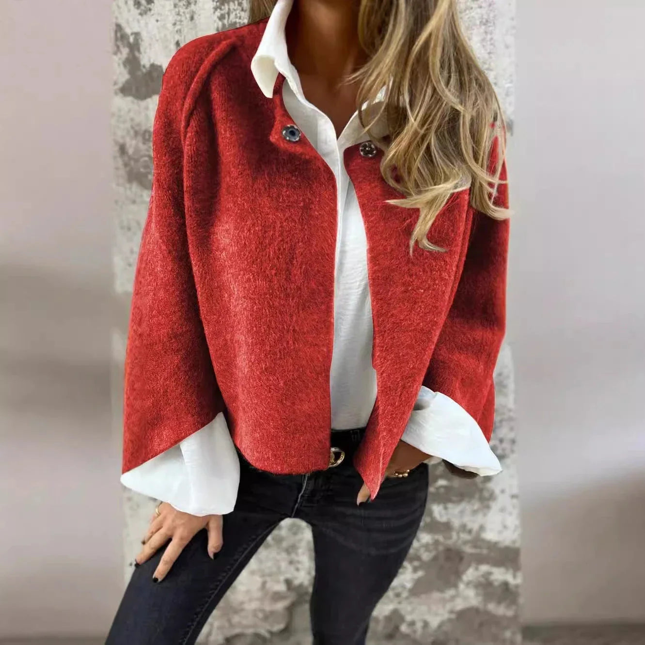 Premium batwing sleeve cardigan in a range of autumnal colours
