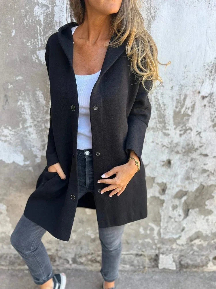 Cozy hooded cardigan jacket in various colors, featuring a relaxed fit and soft, premium polyester fabric for maximum comfort and style.