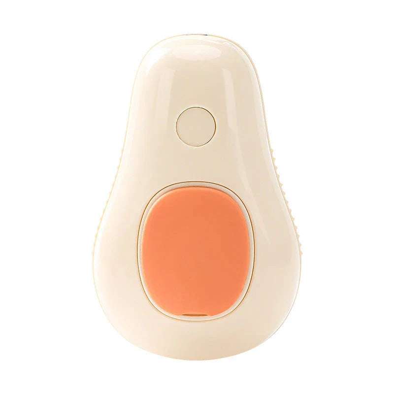 Soothing Pet Grooming Brush with steam function and avocado-shaped design for gentle, effective pet grooming and massage