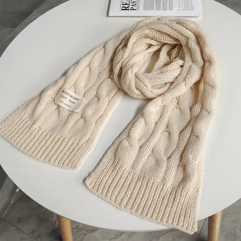 Soft, velvety Apricot Scarf with elegant patterns, perfect for keeping warm during the British winter
