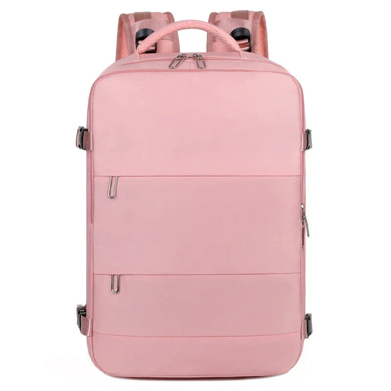 Versatile travel backpack for women with large capacity, waterproof design, and organized interior compartments