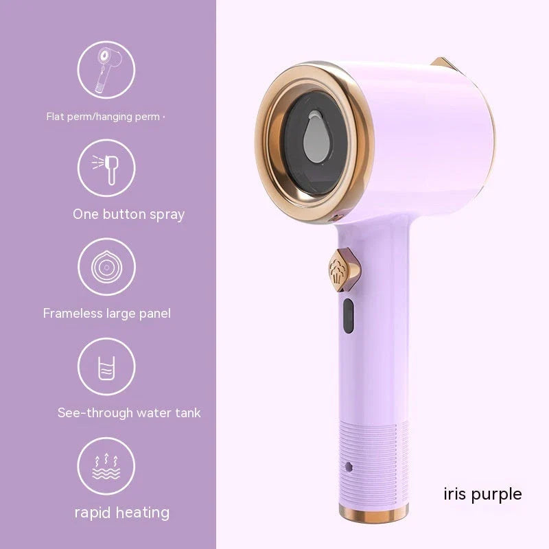 Compact, portable garment steamer with titanium-coated soleplate for wrinkle-free clothes at home or on the go