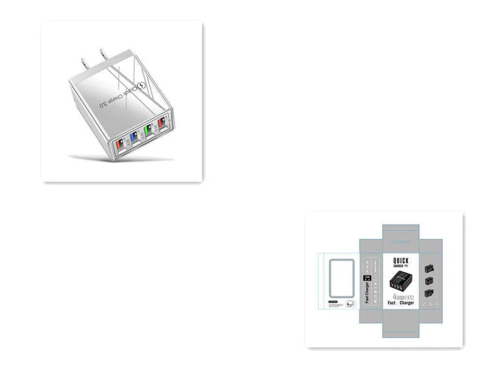 Powerful 4-Port USB Wall Charger with Quick Charge 3.0 for Phones and Tablets