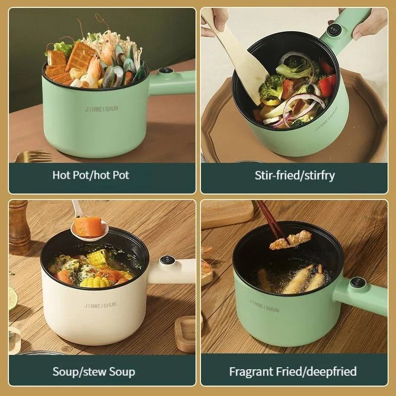 Versatile Electric Hot Pot with Stainless Steel Construction and Nonstick Interior
