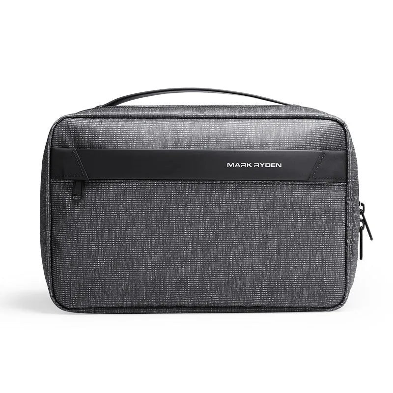 Men's portable toiletries storage bag with wet dry separation compartments in Oxford cloth