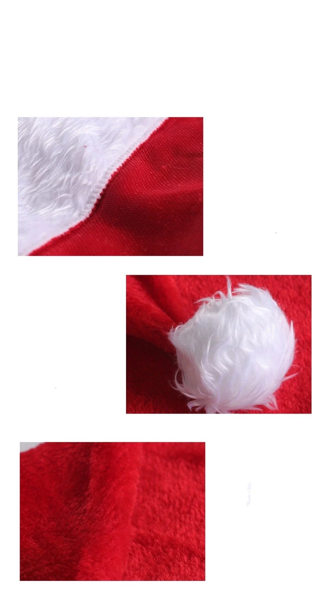 Plush Santa hat with LED lights that create a dazzling, color-changing display for festive holiday celebrations