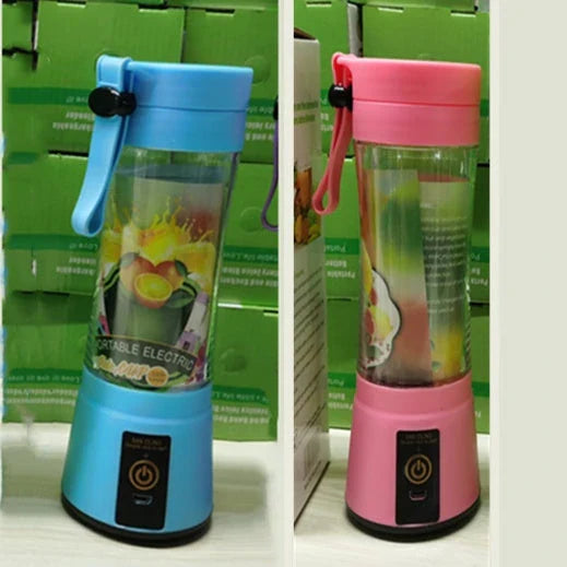 Portable USB rechargeable mini blender with 6 stainless steel blades, perfect for making smoothies on the go