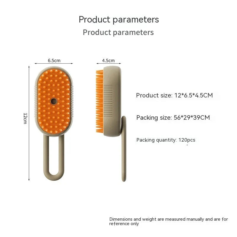 Premium 3-in-1 Pet Grooming Brush with Gentle Steam Spray, Massaging Comb, and Hair Removal Function for Cats and Dogs