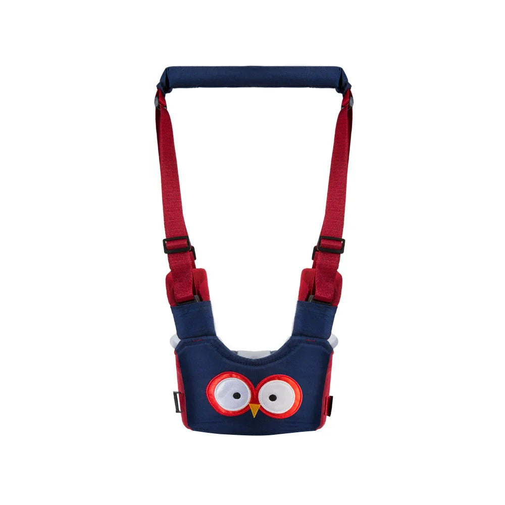 Hands-free baby walking assistant with adjustable lift and pull features for supporting your little one's first steps