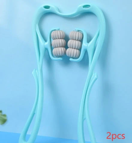 Ergonomic neck massager with smooth-rolling balls for relieving muscle tension and promoting relaxation