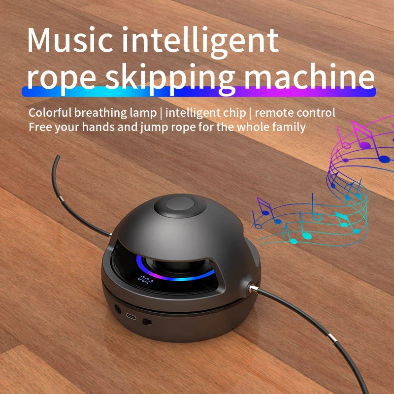 Premium Smart Fitness Jump Rope with Wireless Music, 10-level Speed Adjustment, LED Display, and Non-slip Grip