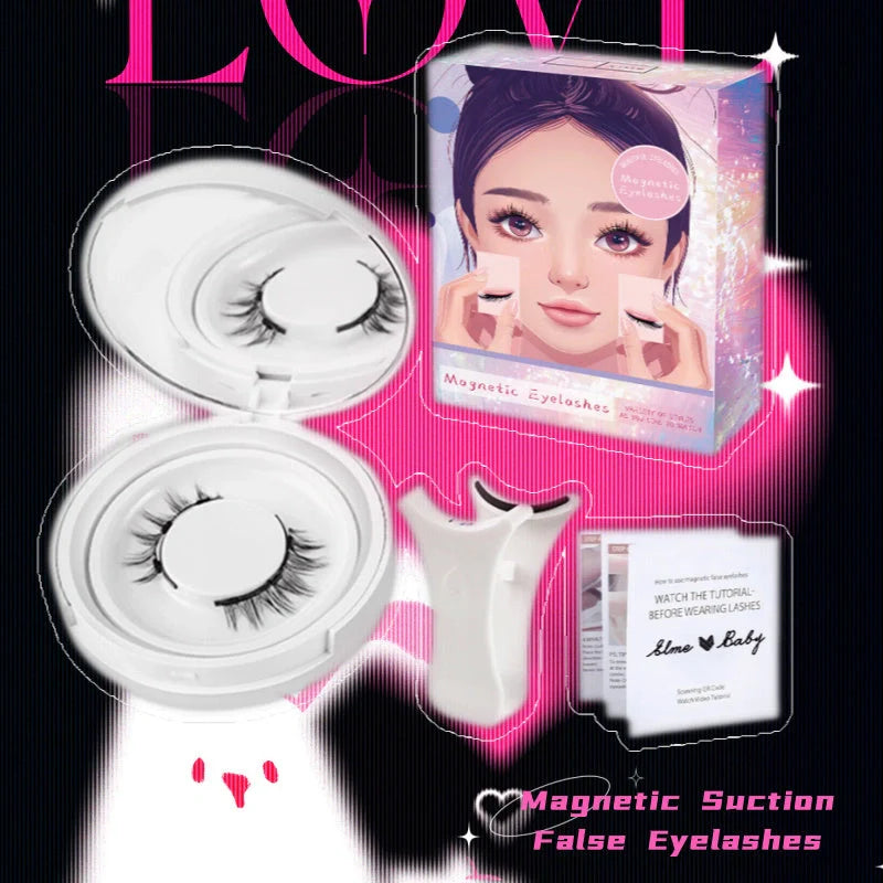 Luxurious magnetic suction false eyelashes in super soft mink hair for a natural look