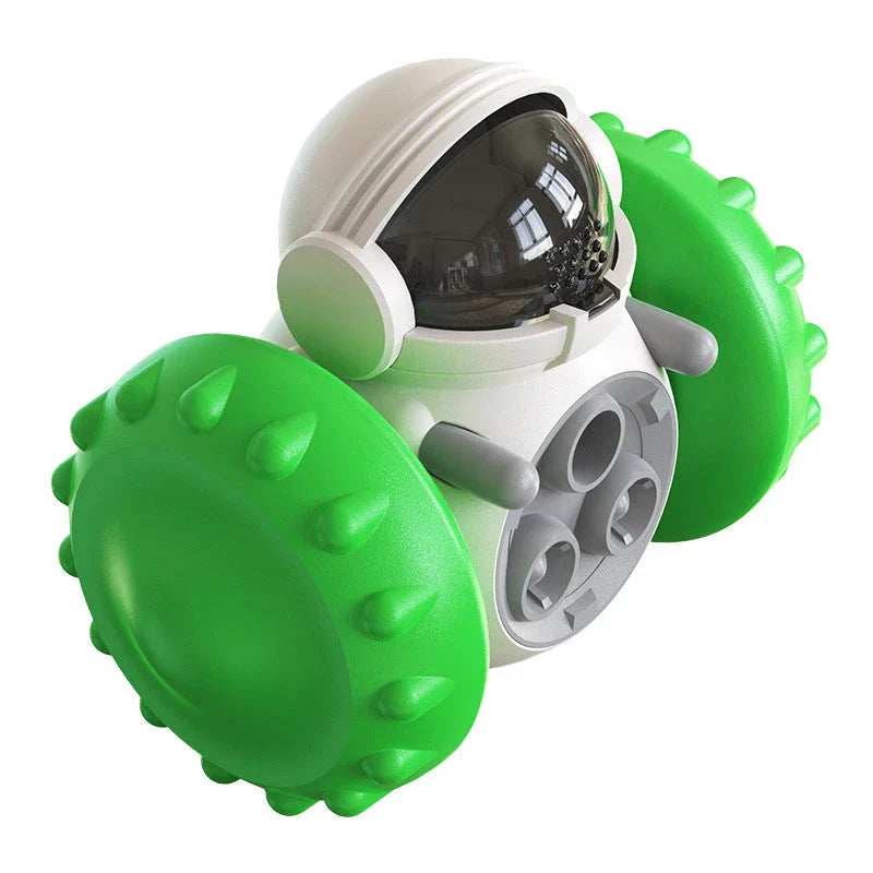 Interactive puzzle slow feeder toy for dogs and cats, with a rolling tumbler design that encourages active and entertaining feeding
