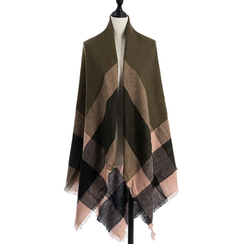 Luxury plus-sized double-sided cashmere-like scarf shawl in various colours