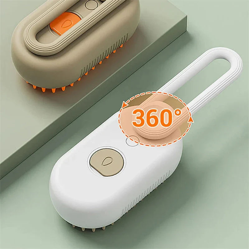 Premium 3-in-1 Pet Grooming Brush with Gentle Steam Spray, Massaging Comb, and Hair Removal Function for Cats and Dogs