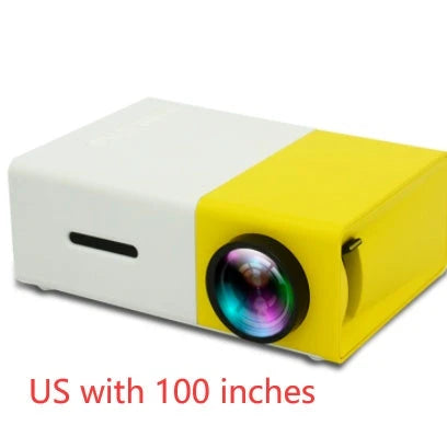 Compact 1080p HD home cinema projector with versatile connectivity and adjustable display settings