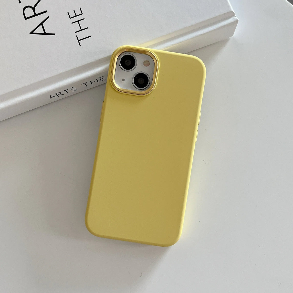 Full-cover liquid silicone metal iPhone case in solid colour with shockproof anti-fingerprint design