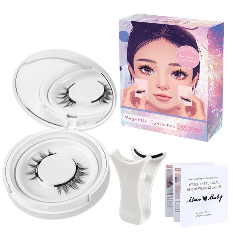 Luxurious magnetic suction false eyelashes in super soft mink hair for a natural look