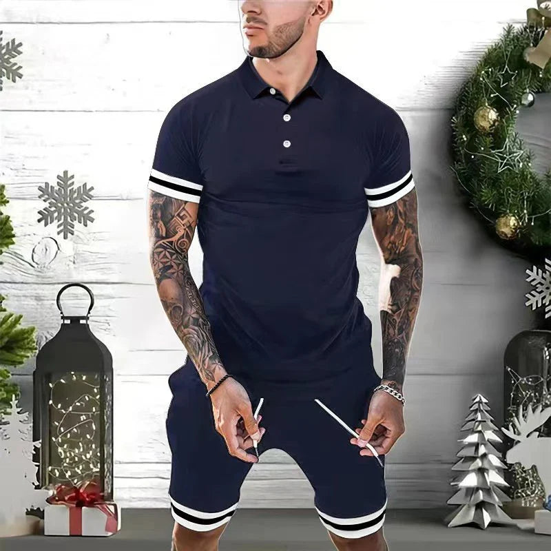 Versatile men's casual 2-piece tracksuit set in various colors and sizes