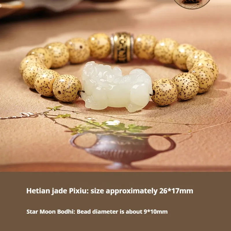 Hetian jade bracelet with black and red adjustable ropes in traditional Chinese design