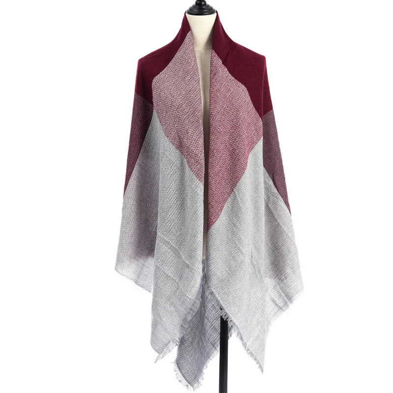 Luxury plus-sized double-sided cashmere-like scarf shawl in various colours