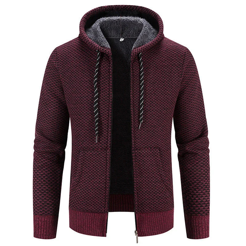 Warm & Cozy Plush Sweater Coat with Drawstring Hood