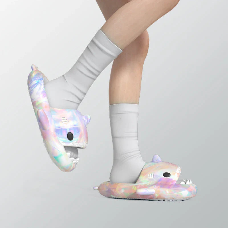 Stylish and comfortable shark-themed slippers in a variety of vibrant colors for women and men