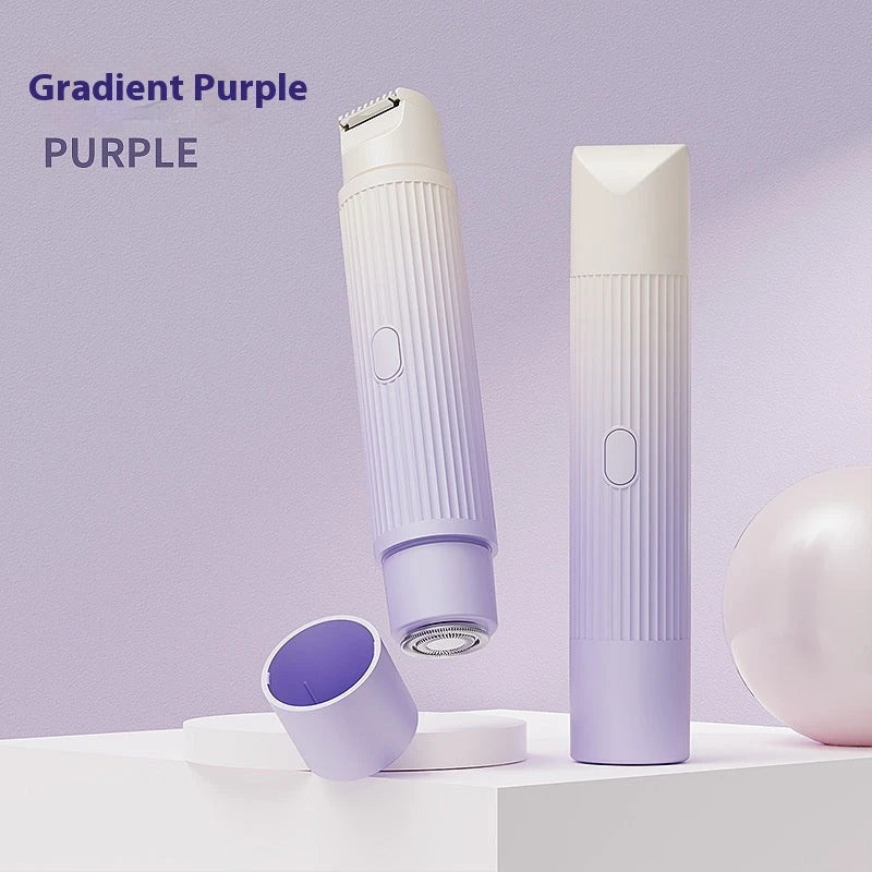 Dual-head electric shaver for women's painless hair removal on face, arms, legs, and bikini area