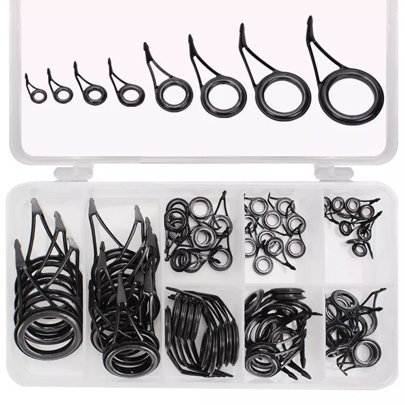 Yagan Fishing Rod Guide Eyes - 75 Piece Ceramic and High Carbon Steel Set