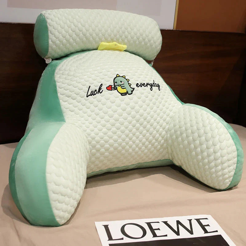 A cozy lumbar support cushion with a soft, breathable design for comfortable back and posture support