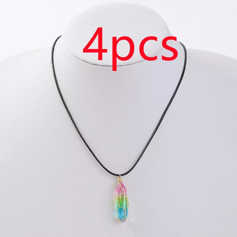 Women's Transparent Geometric Diamond Crystal Necklace with sparkling crystals