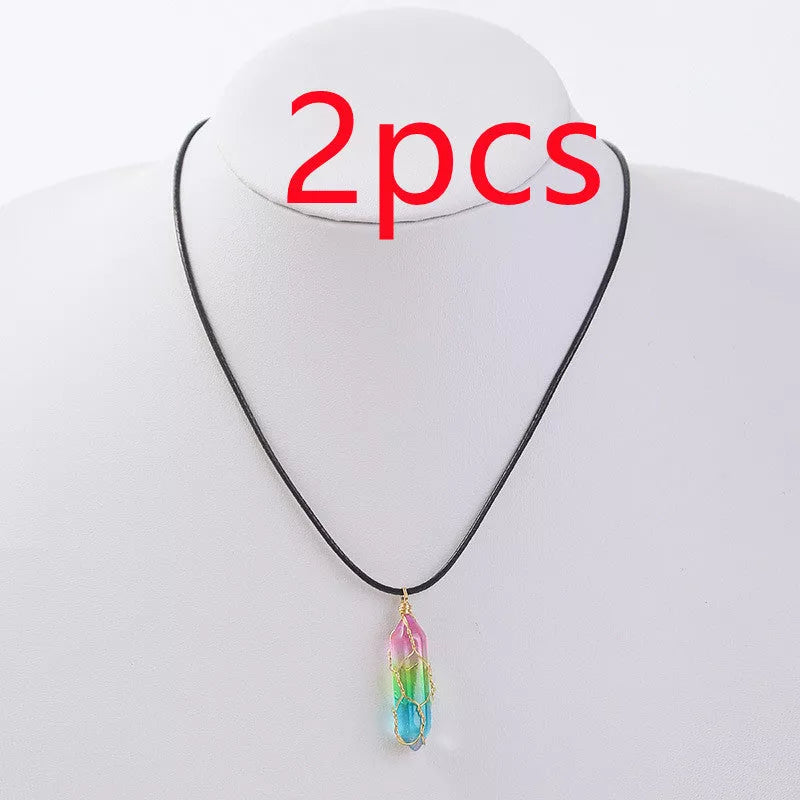 Women's Transparent Geometric Diamond Crystal Necklace with sparkling crystals