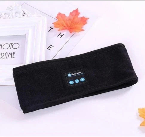 Wireless Bluetooth headband in multiple colours, featuring knitted fabric, built-in microphone and long-lasting battery for outdoor fitness and yoga activities.
