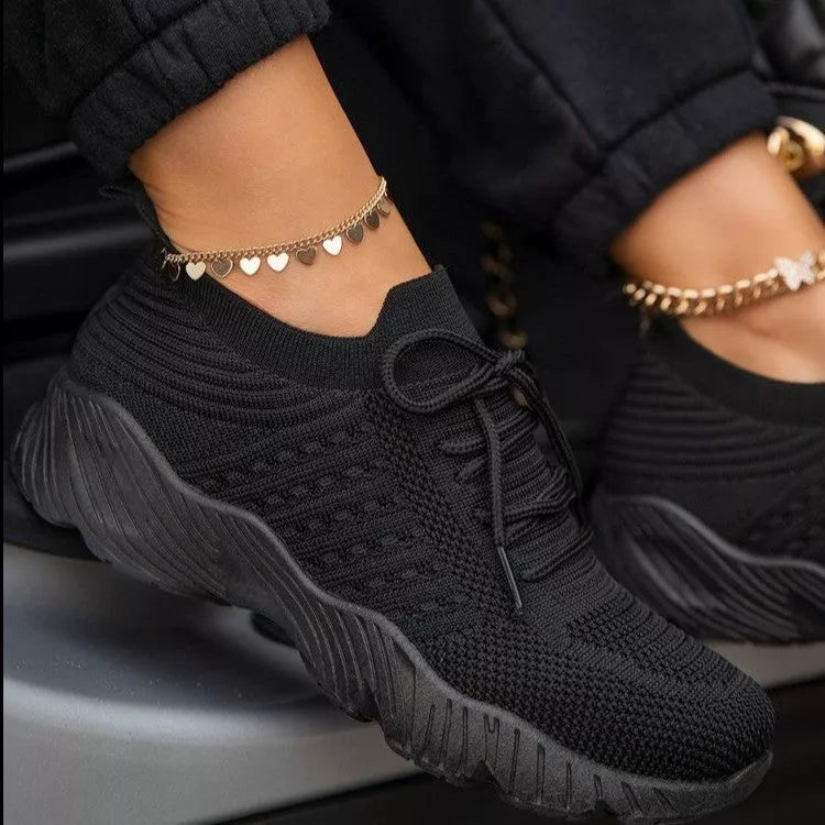 Women's thick bottom solid colour dad sneakers in various sizes and colours