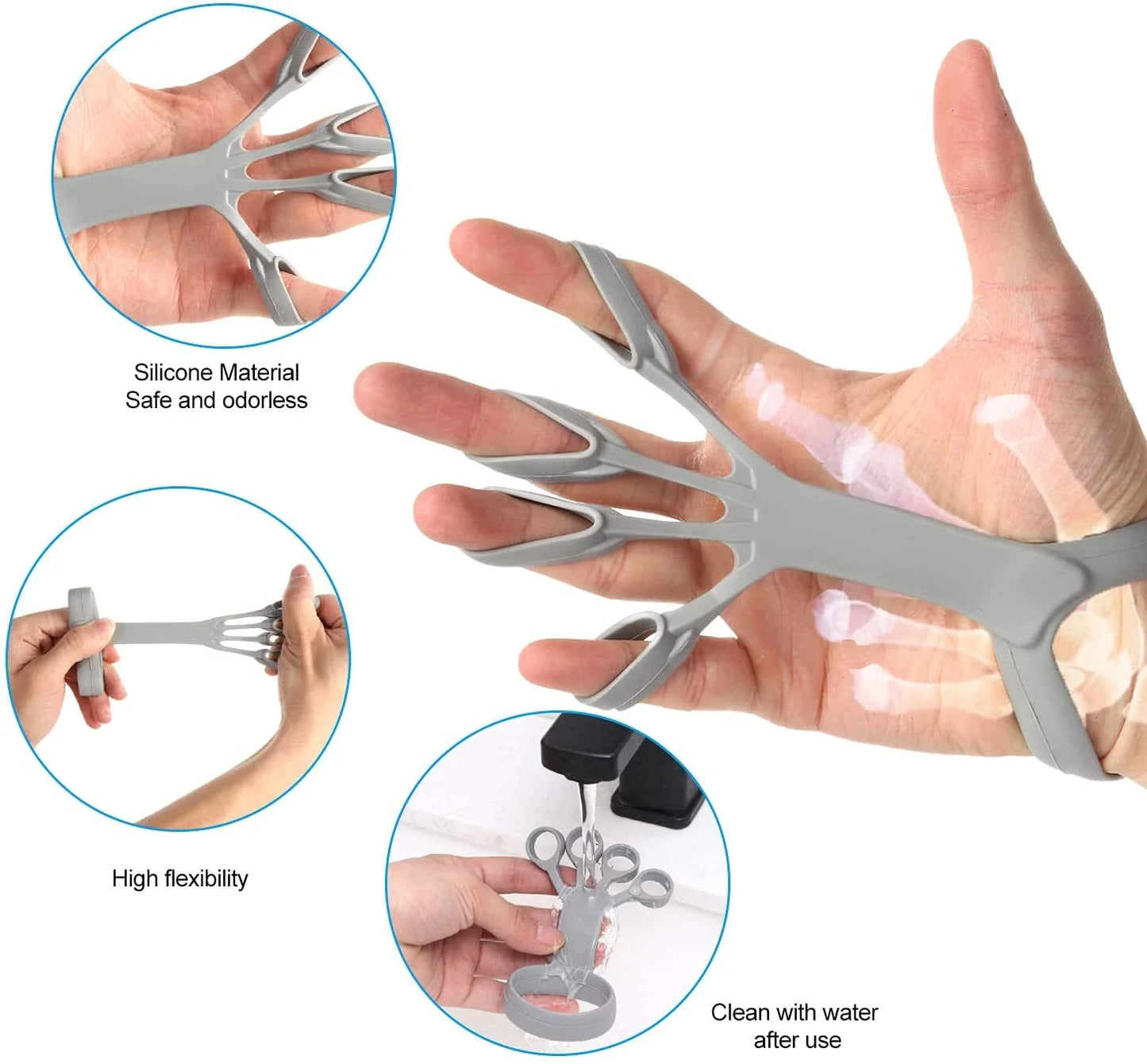 Premium silicone finger strengthening device for arthritis relief and hand grip training