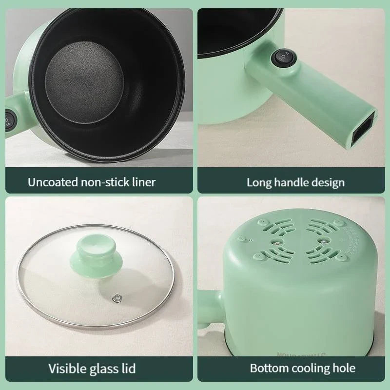 Versatile Electric Hot Pot with Stainless Steel Construction and Nonstick Interior
